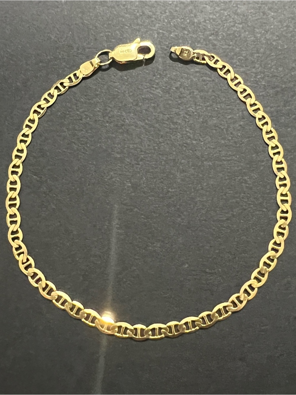 14K Mariner/Anchor Link Bracelet, 2g, 2mm, 7in - Picture 7 of 13